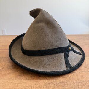 La Sorcière Pointy Witch Hat by Blonde Swan Hat Boutique | Leather Suede | Small